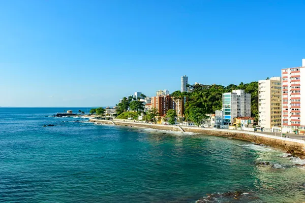 Vue Sur Front Mer Dans Quartier Barra Salvador Fin Après — Photo