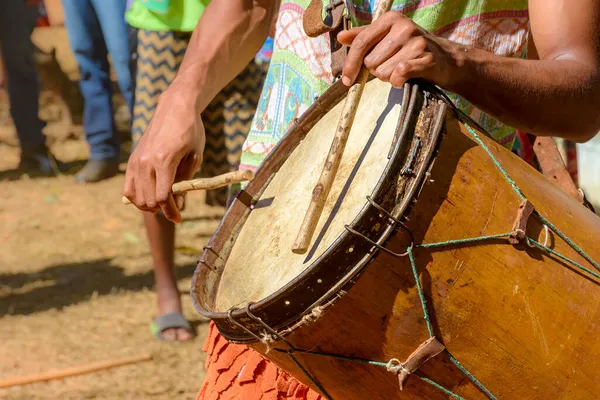 Etnische Rustieke Handgemaakte Drums Een Religieus Festival Dat Zijn Oorsprong — Stockfoto