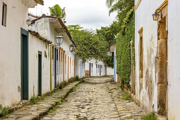 Παλιοί Δρόμοι Της Διάσημης Πόλης Paraty Στις Ακτές Της Πολιτείας — Φωτογραφία Αρχείου