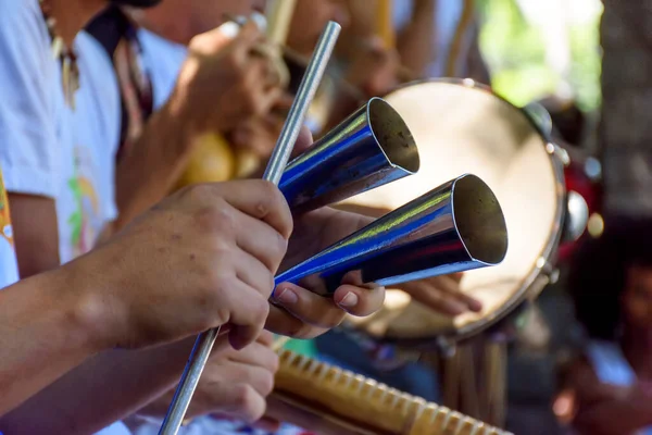 Metalen Percussie Instrument Gebruikt Braziliaanse Samba Muziek — Stockfoto