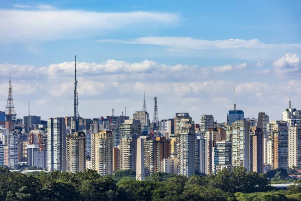 Buildings Towers Communication Antennas View Financial Center City Sao Paulo — Stock Photo, Image