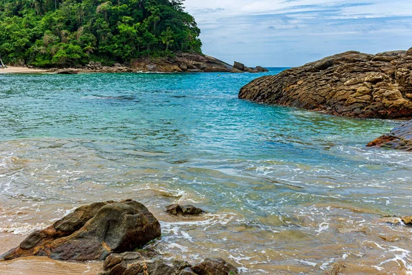 Beach Surrounded Rainforest Tropical Paradise Trindade Paraty Coast Rio Janeiro — Stock Fotó