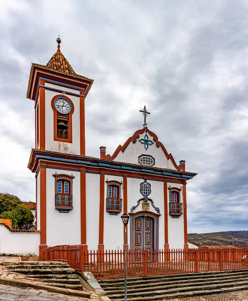 Igreja Estilo Barroco Antigo Cidade Histórica Diamantina Dia Nublado — Fotografia de Stock
