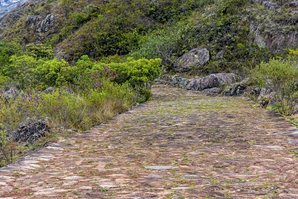 Taştan Yol Bölgedeki Nehirlerden Çıkarılan Elmasları Taşımak Için Köleler Tarafından — Stok fotoğraf