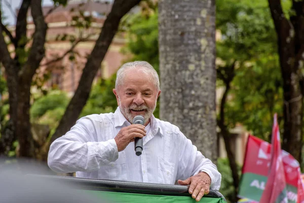Voormalig President Lula Tijdens Zijn Campagne Herkozen Worden Tot President Stockafbeelding