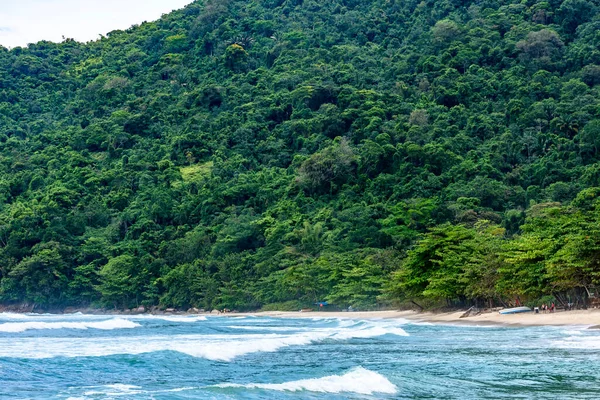 Prachtig Paradijselijk Strand Omringd Door Regenwoud Trindade Gemeente Paraty Rio — Stockfoto