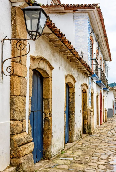 Detalles Las Casas Arquitectura Colonial Las Calles Históricas Con Adoquines —  Fotos de Stock