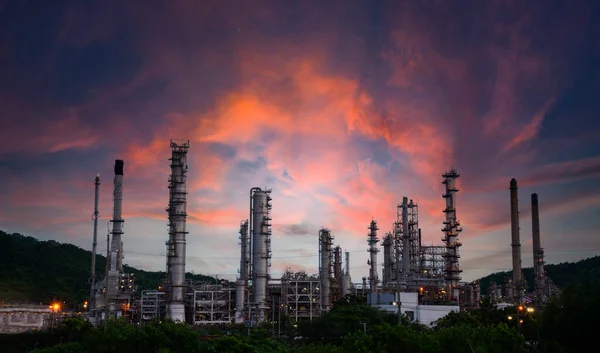 Завод Переработке Нефти Нефтехимическом Комплексе Голубом Дусе Лицензионные Стоковые Изображения