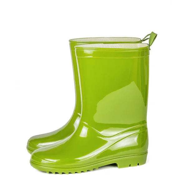 Bottes en caoutchouc vert isolé sur fond blanc — Photo