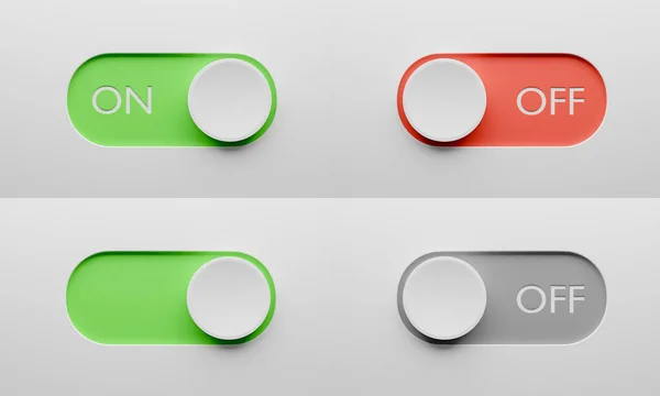 Toggle Switch Buttons Set Switch Design App Website Render — Fotografia de Stock