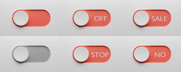 Toggle Switch Buttons Set Template Red Switch Sale Stop Switch — Φωτογραφία Αρχείου