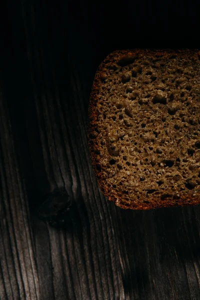 Freshly Baked Black Rye Bread Dark Background Dark Moody Background — Stock Photo, Image