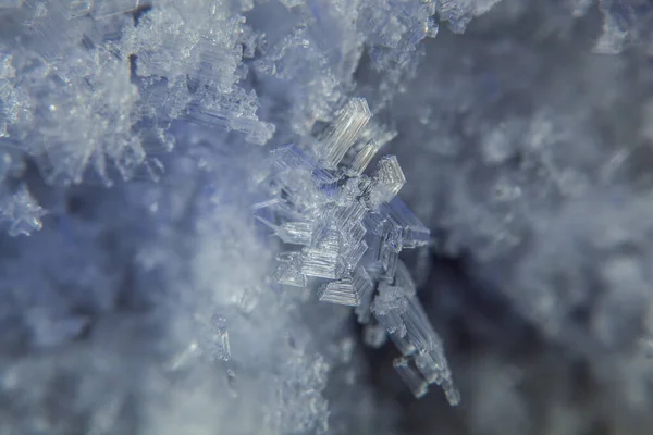 Macro Plano Textura Cristalina Del Hielo Tonos Fríos Una Consecuencia — Foto de Stock