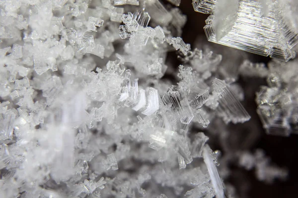 Макрозйомка Кристалічної Текстури Льоду Холодних Відтінках Розростання Льоду Технологія Замерзання — стокове фото