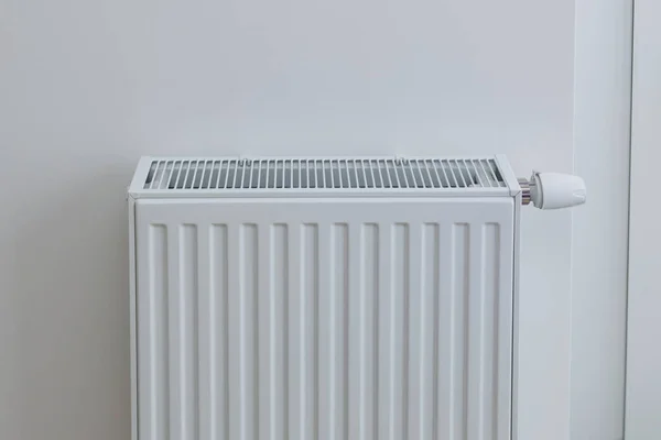 Radiator Room Interior White Painted Wall Central Heating Installation Warm Stock Picture
