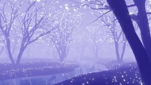 Sakura jatuh kelopak kebun latar belakang 3d render — Stok Video