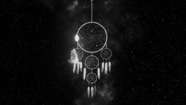 Dreamcatcher disparaît étoiles 3d illustration rendu — Video