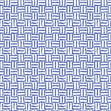 Vektör kusursuz dokuma deseni çiziyor. Mavi çizgili tek renkli arka plan. Kumaş, duvar kağıdı, ambalaj için süs.