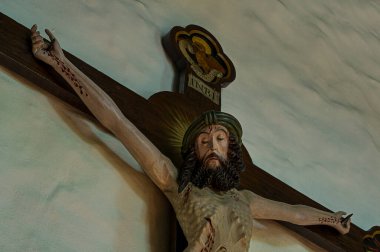 Danimarka, Egeskov Kilisesi 'nde 15. yüzyılın sonundan kalma ahşap haç, 19 Eylül 2022