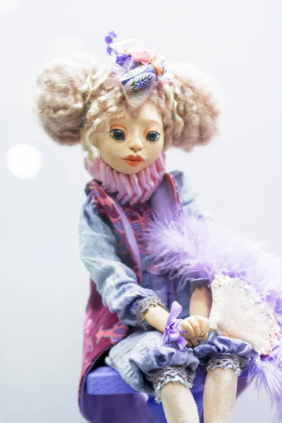 Kiev Ukraine September 2020 Doll Looks Real One Girl Blue — Fotografia de Stock