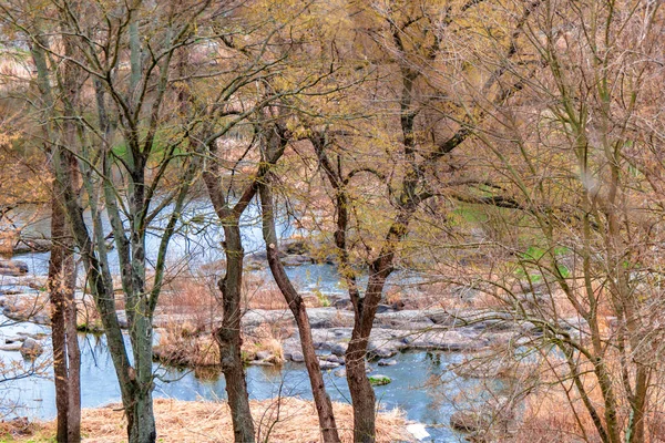 Wasser Zwischen Den Steinen Herbstliche Landschaft — Stockfoto