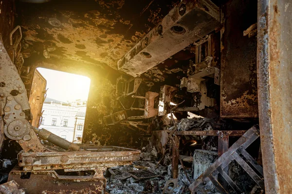 Burnt Military Equipment Russians Kyiv — Foto de Stock