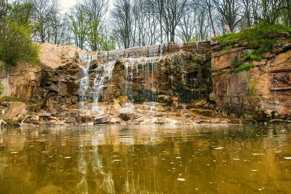 Small Waterfall Stone Cliff — Stock Photo, Image