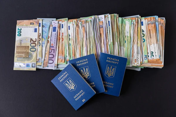Ukrayna pasaportu ve banknotları. Kimlik kartı.