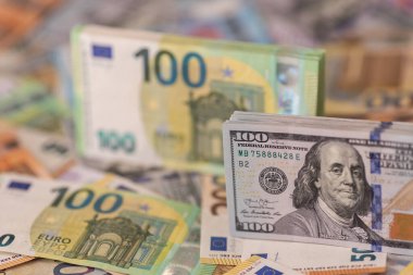 Dolar ve Euro çok. Arka plan ve doku