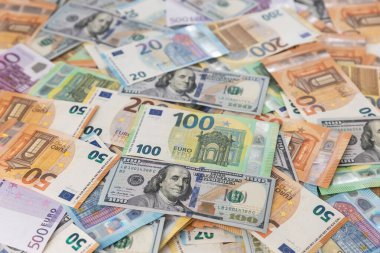 Dolar ve Euro çok. Arka plan ve doku