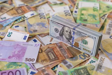 Dolar ve Euro çok. Arka plan ve doku