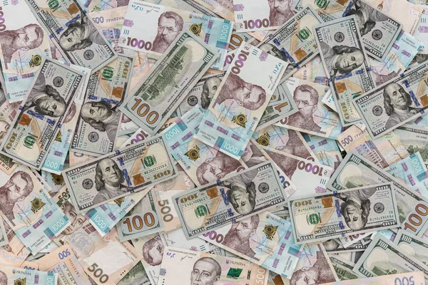 Гроші України Банкноти Україніанської Гривні Руках Гривна 500 — стокове фото