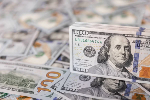 Money Dollar Bills Background Money Scattered Desk Photography Finance Economy — Stockfoto