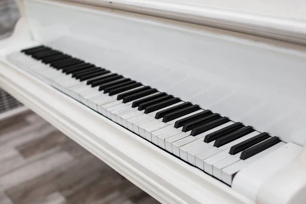 Närbild Piano Keyboard Nära Framifrån — Stockfoto