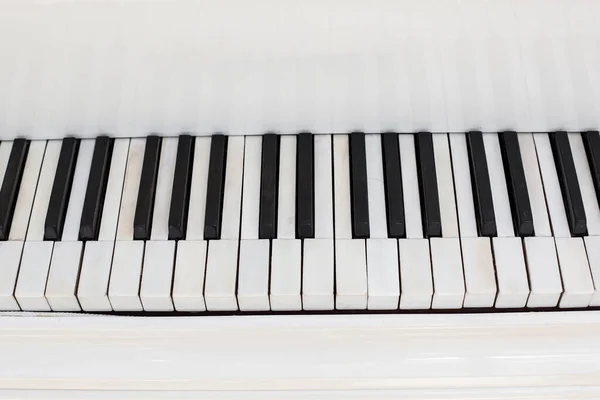 Nahaufnahme Der Klaviertastatur Frontalansicht Schließen — Stockfoto