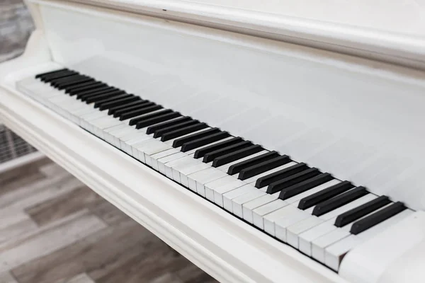 Närbild Piano Keyboard Nära Framifrån — Stockfoto