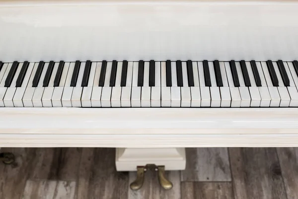 Närbild Piano Keyboard Nära Framifrån — Stockfoto