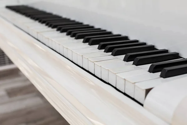 Närbild Piano Keyboard Nära Framifrån — Stockfoto