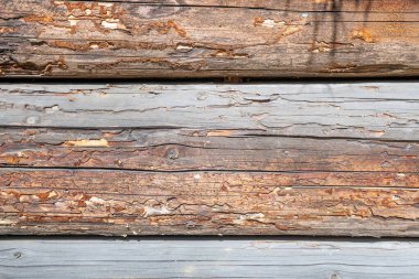 İlginç bir dokusu olan eski ahşap tahtaların geçmişi. Kalıplı ahşap. Tahtalar birbirine monte edilmiş..