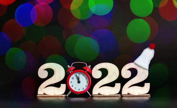 祝2022年新年快乐 新年决心的背景和幸福的祝愿 — 图库照片