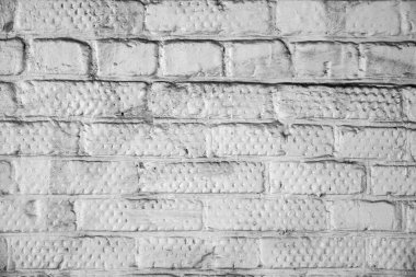 Siyah beyaz duvar arka planı. Siyah beyaz tuğla duvar dokusunun ayrıntıları.