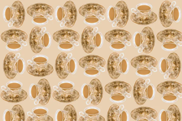 Abstract Background Composed Cups Coffee Milk Light Background — Stock Photo, Image