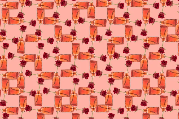Abstracte Achtergrond Bestaande Uit Een Vaas Met Een Roos Rode — Stockfoto