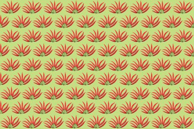 Açık yeşil arka planda küçük kırmızı biberlerin soyut kompozisyonu