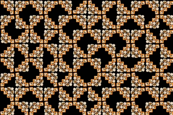 Abstracte Samenstelling Van Verschillende Rollen Zwarte Achtergrond — Stockfoto