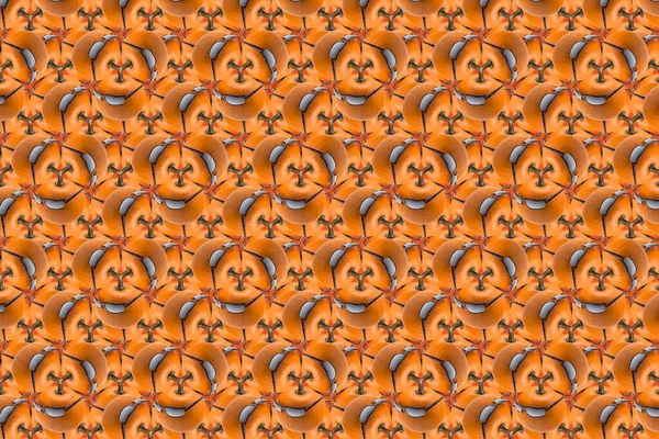 Abstract Patroon Achtergrond Bestaande Uit Oranje Pompoenen Met Zonnebril Warme — Stockfoto