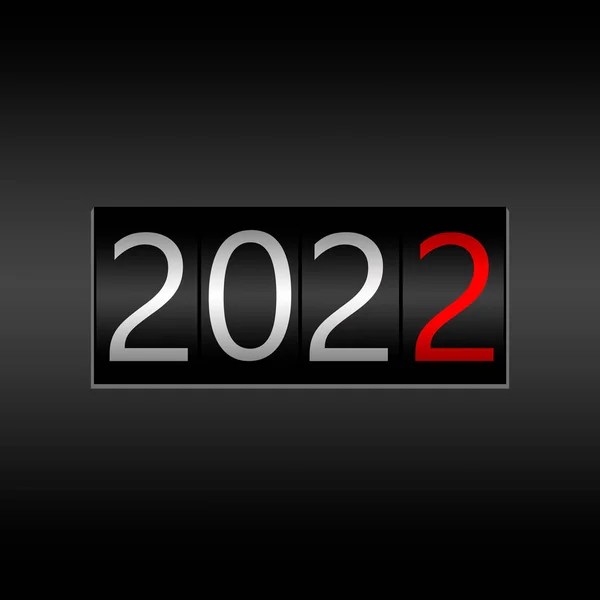 2022 Nový Rok Black Odometer Černém Pozadí Nový Rok 2022 — Stock fotografie