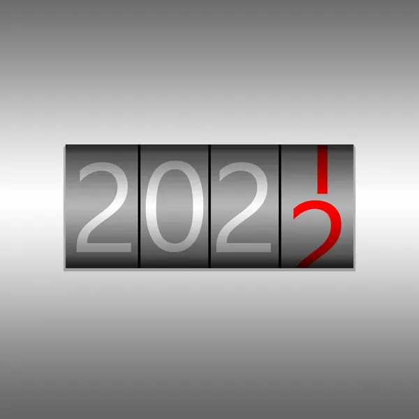 2022年 黒を背景にした新年ブラックオドメーター 新年2022デザイン 白と赤の数字とオドメータースタイル — ストック写真