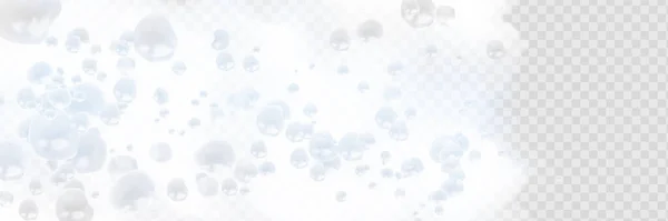Mousse Bain Avec Bulles Shampooing Isolées Sur Fond Transparent Rasage — Image vectorielle