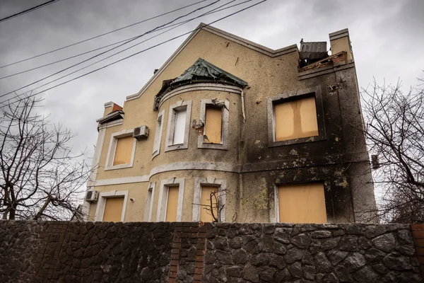 Bila Tserkva Kyev Regionen Ukraina 2022 Konsekvenserna Flyganfall Missil Attack — Stockfoto